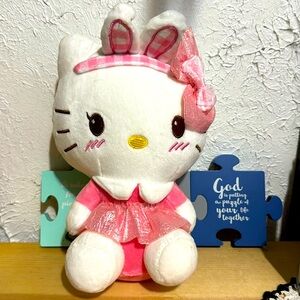 Plush Cute Baby Doll Cuddly Animal Stuffed Toy hello kitty with bunny dress